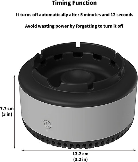 Smokeless Ashtrays for Cigarettes Indoor, Air Purifier,Best Gifts for Smokers, Suitable for Home Car Office Outdoor- Gray