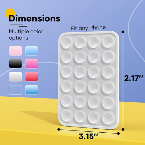 Silicone Phone Sticky Grip, Suction Phone Case Mount for iPhone and Android, Hands-Free Sticky Cell Phone Grip, Mobile Fidget Mirror Holder for Selfies and Videos