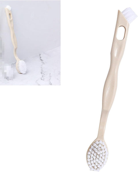 Sneaker Cleaner Brush, Multi Functional Shoe Brush Double Sided Washing Plastic Scrub for Stains (beige)