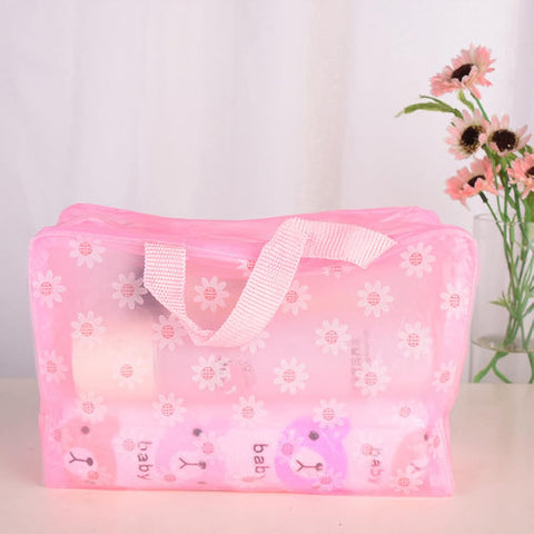 Clear Cosmetics Bag, PVC Zippered Toiletry Carry Pouch Waterproof Makeup Bag Travel Bags Organizer Case for Vacation(yellow)