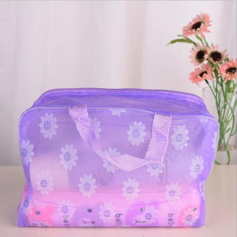 Clear Cosmetics Bag, PVC Zippered Toiletry Carry Pouch Waterproof Makeup Bag Travel Bags Organizer Case for Vacation(yellow)