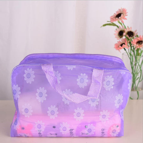 Clear Cosmetics Bag, PVC Zippered Toiletry Carry Pouch Waterproof Makeup Bag Travel Bags Organizer Case for Vacation(yellow)