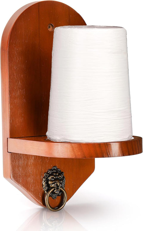 Wall Mounted Cone Chalk Holder, Solid Wood Pool Hand Billiards Table Holder with Beveled Edge and Hardware, Accessories