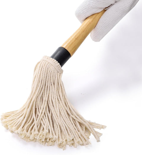 Cast Iron Sauce Pot and BBQ Mop Brush Set for Grilling, 7 Pcs Barbecue Accessories Include Basting Melting Saucepan, Wooden with 4 Replacements Meat Smoker, Grill, Stove
