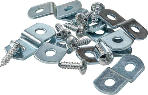 Canvas Clips 8-Pk: (1/2" Offset) or Choose Your Length; Mirror Picture Frame or Artwork Hanging Floater Framing; 8 Screws Included; Glass Panel Metal Retainer Clip