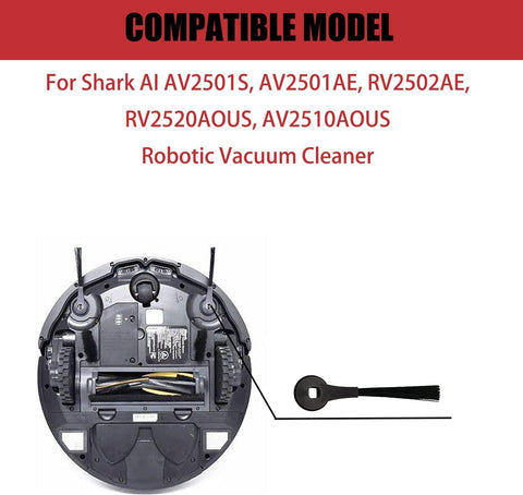 Side Brush or Shark AI AV2501S, AV2501AE, RV2502AE, RV2520AOUS, AV2510AOUS Robotic Vacuum Cleaner Replacement Parts - 4 Pack