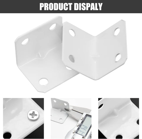 Biaungdo 12 Pcs White Metal Corner Brace, 26 x 26 x 32mm L Shape Shelf Bracket, 90 Degree Right Angle L Brackets Support with Screws for Wood, Shelves, Cabinet, Furniture, 4 Holes
