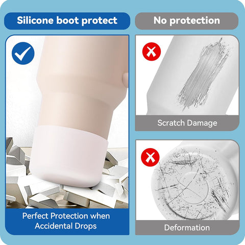 2 Pack Silicone Boot Protector | Compatible with Owala 24/40oz Travel Tumbler, 12oz Insulation & 14oz Flip Water Bottle | Fits 2.75-2.85" Base | Noise Resistant