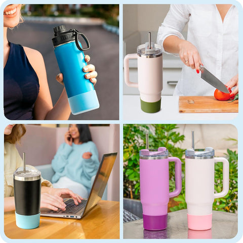 2 Pack Silicone Boot Protector | Compatible with Owala 24/40oz Travel Tumbler, 12oz Insulation & 14oz Flip Water Bottle | Fits 2.75-2.85" Base | Noise Resistant