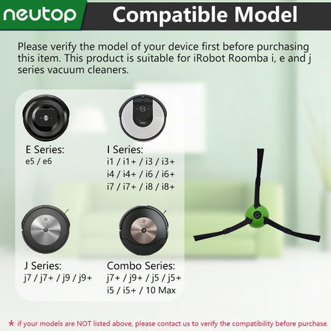 Edge Sweeping Brush Compatible with iRobot Roomba e, i, & j Series e5, e6, i1, i1+, i3, i3+, i4, i4+, i6, i6+, i7, i7+, i8, i8+, Combo j7+, j9+, j5+, i5+ Plus, Combo 10 Max, 9-Pack
