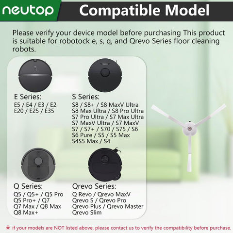 Replacement Side Brush, Compatible with  S8, S8+ Pro Ultra, Q Revo, Q5, Q7, Q8 Max, S7 Max Ultra, S7 MaxV, S6, S6 Pure, S5, S4, E4, E20, E25, E35, S50 Robot Vacuum, 9-Pack