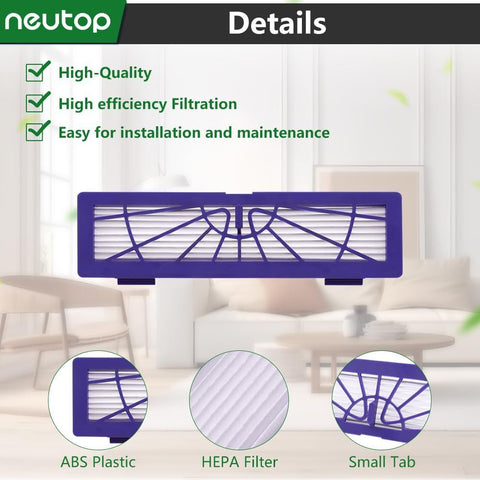 Replacement ilters Compatible with Neato Connected D3 D4 D Series D75 D80 D85 and Botvac Series 65 70e 75 80 85 Robot Vacuum Parts Accessories High Perormance, 7-Pack.