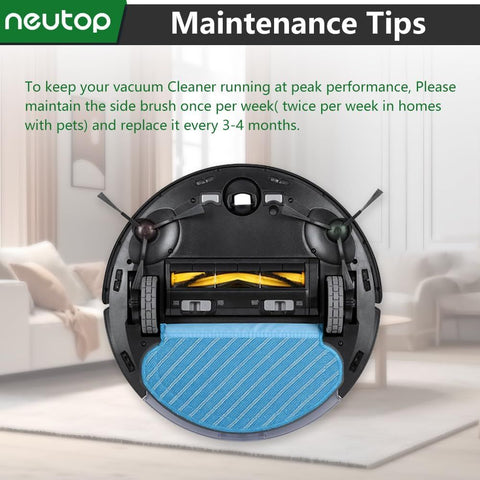 Side Brush Compatible with Ecovacs Deebot OZMO 920, 950, T8 AIVI, T9+, N8 Pro, X1, T10 Omni, T10 Plus, N10 Plus, T20 Omni, Robot Vacuums, 8-Pack