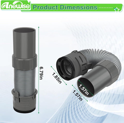 Replacement Hose Part or Shark Navigator Lit Away Deluxe Vacuum NV352, NV351, NV350, NV380, UV440, 1 Nozzle Hose and 1 Mini Brush, Replace Parts 193J