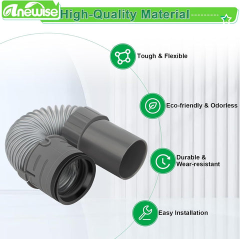 Replacement Hose Part or Shark Navigator Lit Away Deluxe Vacuum NV352, NV351, NV350, NV380, UV440, 1 Nozzle Hose and 1 Mini Brush, Replace Parts 193J