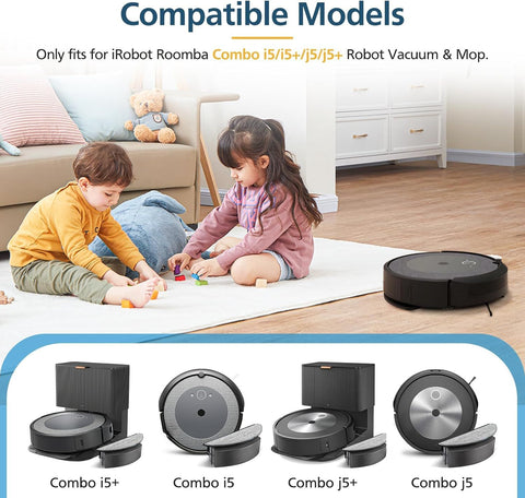 4 Pack Replacement Mop Pad Compatible with iRobot Roomba Combo i5+/ i5/ j5+/ j5 Robot Vacuum and Mop, Washable & Reusable Microiber Cleaning Pads