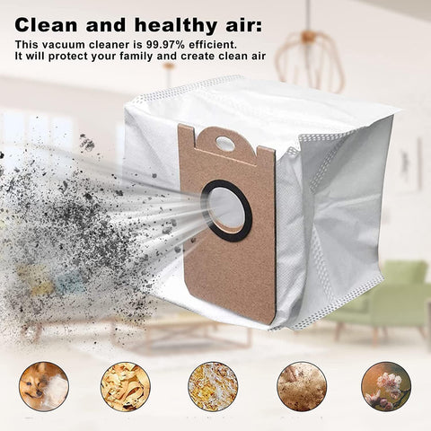 6 Pack Dust Bags or iHome AutoVac Nova Sel Empty Robot Vacuum Replacement Accessory Parts