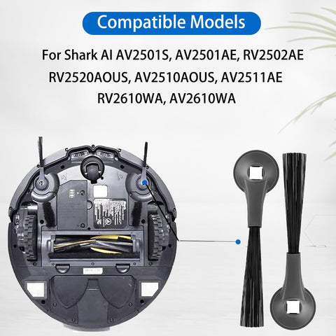 Side Brush or Shark AI AV2501S, AV2501AE, RV2502AE, RV2520AOUS, AV2510AOUS, RV2610WA, AV2610WA, RV2820ZE Robotic Vacuum Cleaner Replacement Parts Accessories - 10 Pack