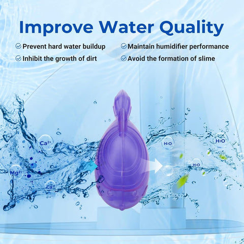 Humidiier Cleaning ish, 12 Pack Humidiier Cleaner or Humidiiers and ish Tanks, Puriies Water, Prevents Hard Water Build-Up, Reduces Scale, Purple