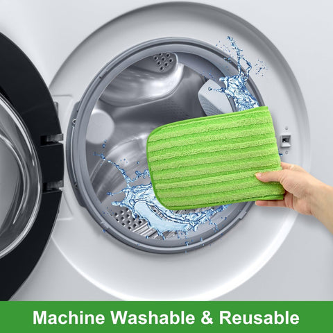4 Pack Microiber Mop Pads or Swier XL Mops Reusable Wet and Dry Mopping Cloths Compatible with Swier Sweeper XL,Washable XL Mop Reill Replacement or All Hardwood Dry & Wet Cleaning