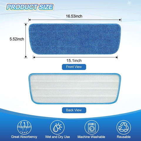 3 Pack Microiber Mop Pads Replacement or Wet/Dry Mop loor Cleaning Reusable Mop Pads Reills or Spray loor Mops Compatible with Bona loor Care System and Any Microiber lat Spray Mop