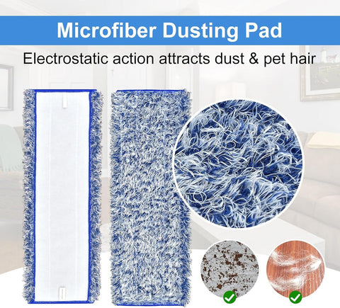 4 Pack Microiber Cleaning Pad or Bona Mop Sae or Hardwood & Hard Surace loors Dry Wet loor Cleaning - Includes 2 Microiber Cleaning Pad and 2 Dusting Pad - Microiber Mop Pads or 18Inch Mop