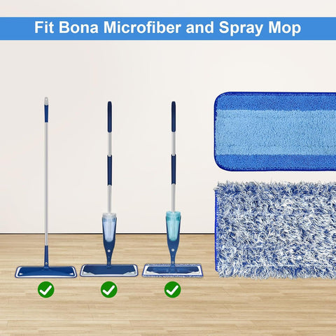 4 Pack Microiber Cleaning Pad or Bona Mop Sae or Hardwood & Hard Surace loors Dry Wet loor Cleaning - Includes 2 Microiber Cleaning Pad and 2 Dusting Pad - Microiber Mop Pads or 18Inch Mop