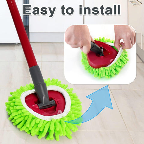 Mop Heads Replacements, 3 Pack Spin Mop Reill Replace Head or O Cedar RinseClean 2 Tank System, Microiber & Chenille, Machine Washable and Sae or Cleaning All Hard-suraced loors