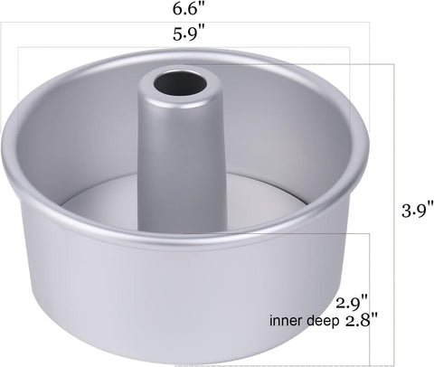 Cake Molds for Baking Bundle, 6 Inch Angel Food Cake Pan & 20pcs Egg Tart Molds