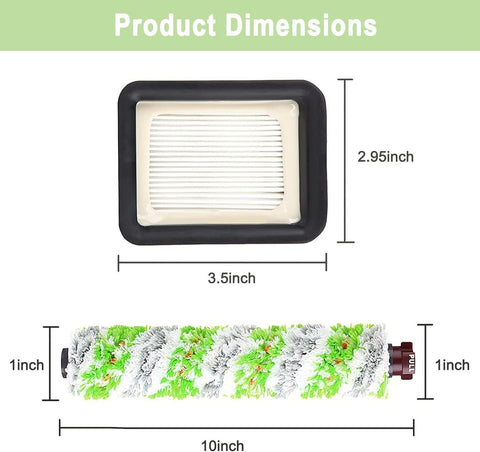 8 Pack Replacement Parts or Bissell CrossWave Pet Pro 2306A & CrossWave 1785 Series 3888A Vacuum Cleaner, 4 Pack 2460 Brush Rolls, 4 Pack 1866 ilters, Compare to Part 1613568&161-3568, 1608684