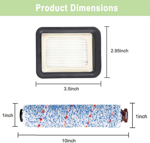 8 Pack Replacement Parts Compatible with Bissell CrossWave 1785 2306 3888A Vacuum Cleaner 4 Pack Multi-Surace Brush Roll 1868 4 Pack Vacuum ilter 1866 Compare to Part 1608683 160-8683 1608684