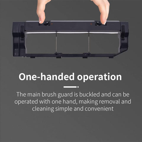 Main Brush Cover Replacement Compatible with  S6 MaxV/Pure, S6, E4, S4 Max, S4, S5 Max, S5, E35 and E2 Robot Vacuum Cleaners, Black, 2-Pack.