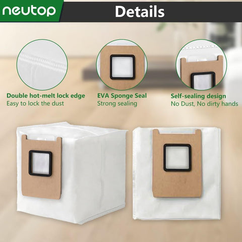 Replacement Dust Bags Compatible with euy E25/ E28/ C28, Robot Vacuum Parts Accessories Disposable Bags, 12-Pack.