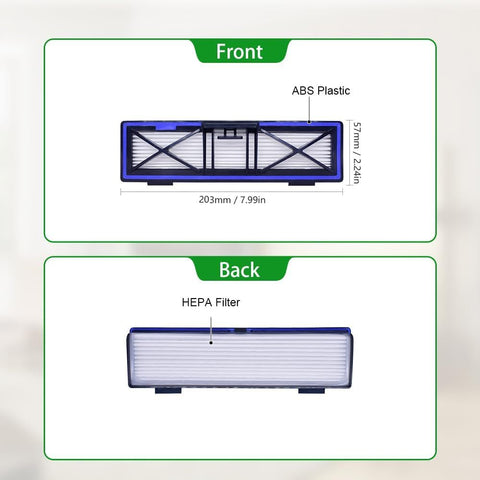 Blue Replacement H12 HEPA ilters Compatible with Neato D10, D9, D8, D7, D6, D5, D4, D3, Robotic Vacuum Cleaners, 5-Pack.