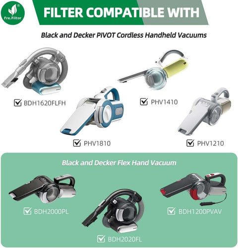 6 Pack PV110 Replacement Handheld Vacuum ilters: Compatible with Black and Decker Cordless Pivot Vac BDH2000PL BDH2020L PHV1410 PHV1810 PHV1210 BDH1620LH Handheld Vacuum, Part # 90552393