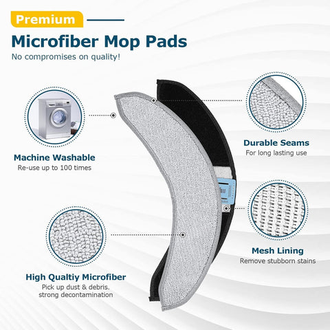 4 Pack Replacement Mop Pads or i-Robot Roomba Combo j7+/ j9+ Accessories, Microiber Washable Mopping Pad or iRobot Roomba Combo j7+/ j9+ Robot Vacuum and Mop (Not its or Roomba j7/ j7+/ j9+)
