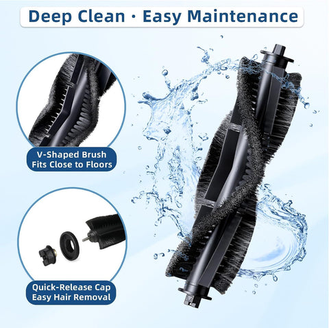 SmartClean V2 Replacement Parts Kit, Compatible with Ionvac SmartClean V2 Robovac Robot Vacuum Accessories, 2 Main Roller Brush, 6 Side Brush, 6 Hepa ilter