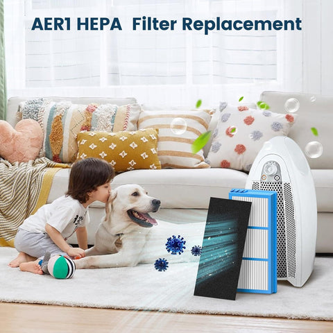 Aer1 ilter Replacement or Holmes Air Puriiers AER1 Type Total Air ilter Replacement ilters or HAP30AT and HAP242-NUC, 2 True HEPA ilters + 4 Carbon Booster ilters