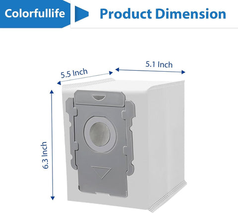 12 Pack Vacuum cleaner bags or irobot Roomba i7 i7+ i8 i8+ i3 i3+ i4 i4+ i6 i6+ j7 j7+ s9 s9+, i and s and j Series Clean Base Automatic Dirt Disposal Bags