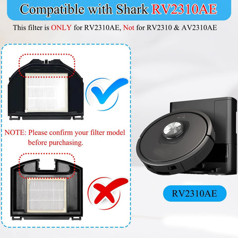 RV2310AE Replacement Parts or Shark RV2310AE Matrix Robot Vacuum Cleaner Accessories Kit, 1 Main Brush, 6 Side Brushes, 2 ilters, 2 oam ilters, 1 Cleaning Brush