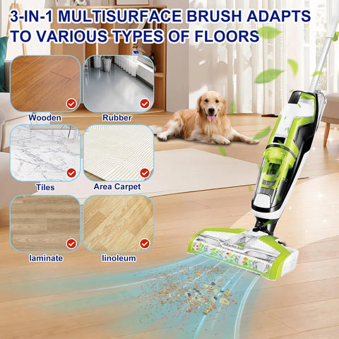 Brush ilter Replacement Parts or Bissell CrossWave Vacuum 3888A 1785 Pet Pro 2306A Cordless Wet Dry Vac, 3 Pack 2460 Multi-Surace Pet Brush Roll & 1866 Vacuum ilter, Part 1613568 1608684