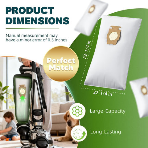 12 Pack Vacuum Bags [Model 204814] Compatible with Kirby Sentria/Avalir/Ultimate G Series | Replaces -Style & Twist-Style 204811 205811 204808 | Replacement Parts by