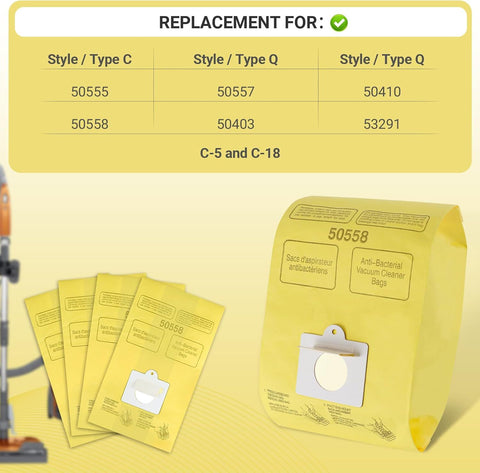 Vacuum Cleaner Bags it or Kenmore Canister Type C/Q 50555 50557 50558 and Type C-5, 10PCs By