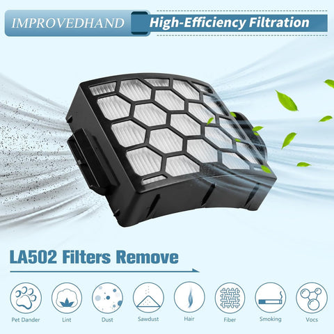 LA502 LA300 ilters Compatible with Shark Rotator Navigator Lit-Away ADV DuoClean Powerins Upright Vacuum LA300 LA301 LA322 LA502 Replaces Part # XK320 & XH320 hepa ilter