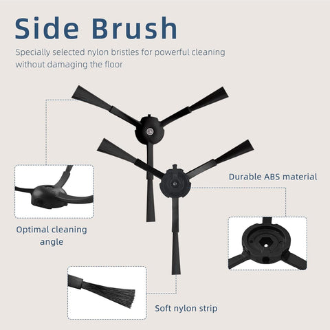Replacement Parts Accessories Compatibale or  S8 Pro Ultra / S8 / S8+ Robotic Vacuum Cleaners Include: 1 Dual Roller Main Brush 4 Side Spin Brushes 4 Hepa ilter Attachments