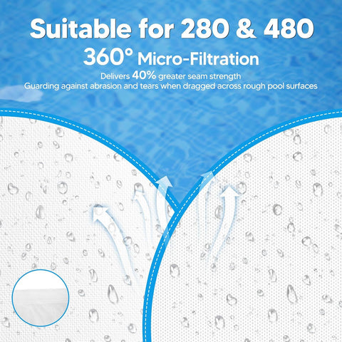 Pool Spa Bags ilter Bag Replacement or Polaris 280, 480 Pool Cleaner Bags K13 K16, 2 Pack