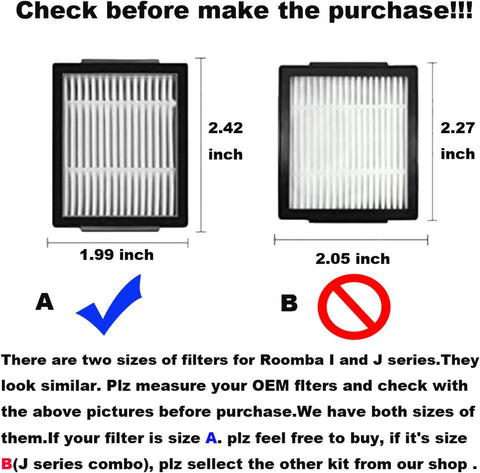 24PK Replacement Parts Kit Compatible with iRobot Roomba E & I & J Series i1 i3 i4 i5 i6 i7 i8 J7 J5 J6 J8 J9 Plus E5 E6 Vacuum,Including 2 Main Brushes & 10 ilters & 10 Side Brushes