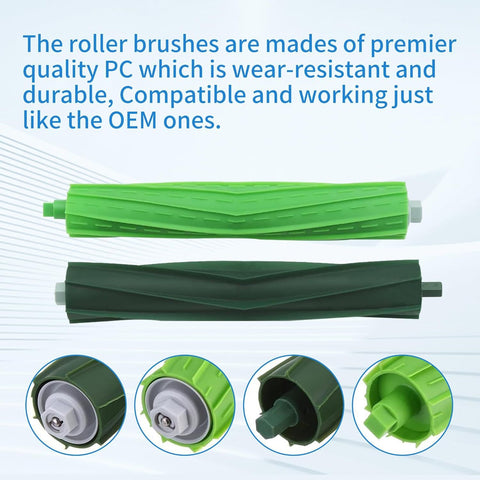 Dual Multi-Surace Rubber Roller Brushes Replacement Parts Compatible with Irobot Roomba I E & J Series I1+ I7 I3+ I4+ I6+ I7+ I8+ J5 J5+ j6 J6+ J7 J7+ J8 J8+ J9+ E5 E6 Vacuum Accessories
