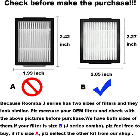 Replacement Parts Main Brushes HEPA ilters & Side Brushes Compatible with iRobot Roomba J7+ Combo, Combo J9+,Combo 10 MAX Vacuum Accessories
