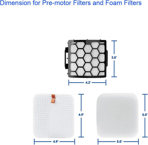 Brushroll & Hepa oam ilters Compatible with Shark Rotator Duo Clean Powerins LA500 LA500WM LA502 LA502NP Vacuum,Compares to Parts # 1483C200 XH320 & XK320